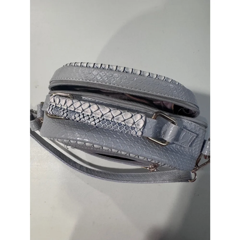 Yating Circular Grayish Purple Crossbody with Bow Accent